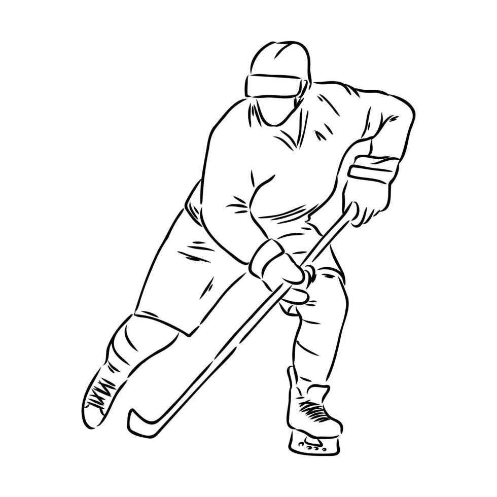 bosquejo del vector del jugador de hockey