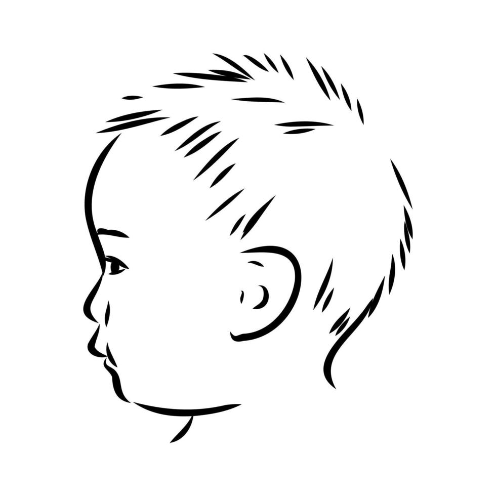 child profile vector sketch
