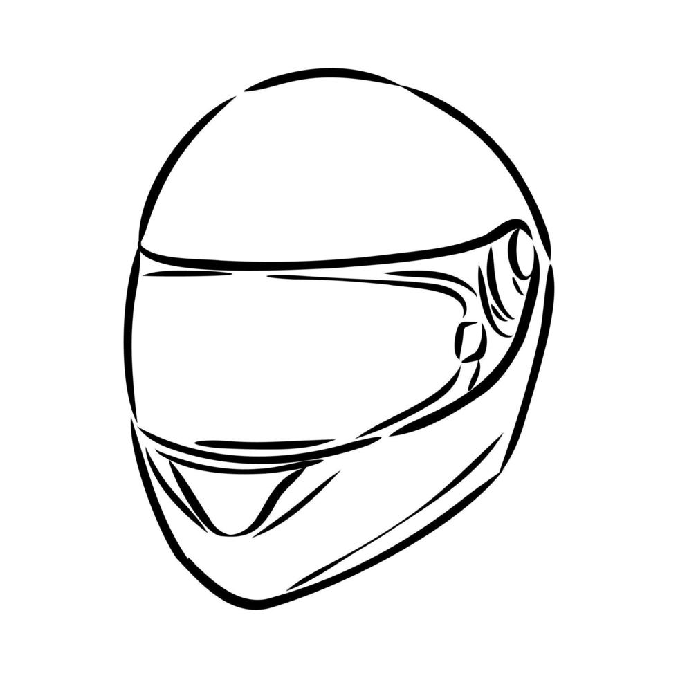 bosquejo del vector del casco de la motocicleta