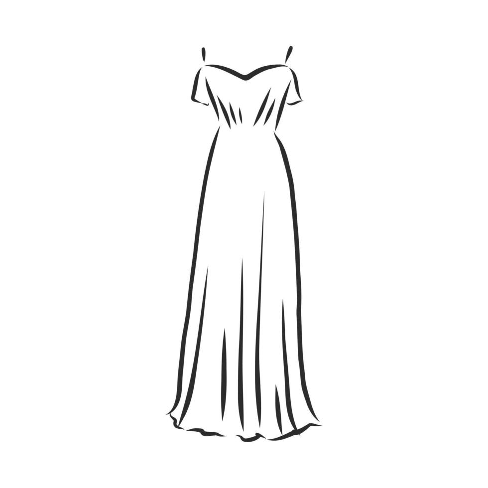 dress vector sketch 7314129 Vector Art at Vecteezy