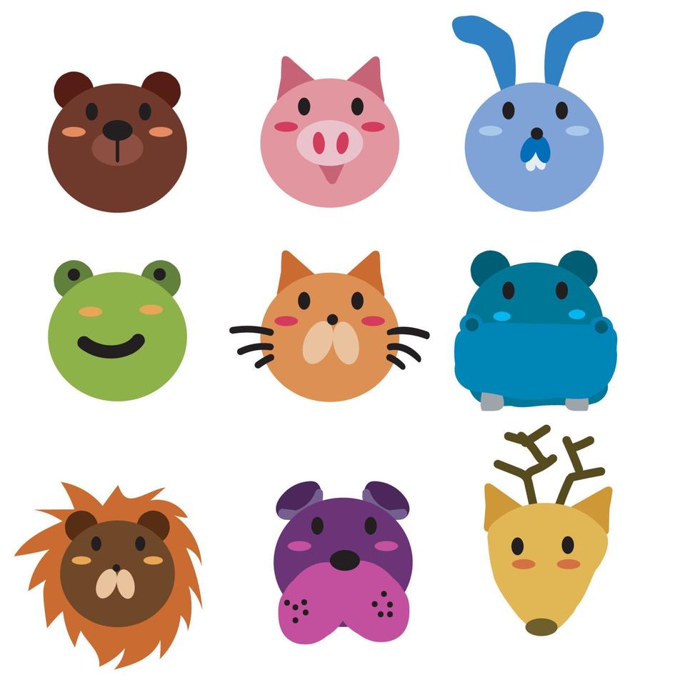 Beautiful set of child style woodland and exotic animals vector