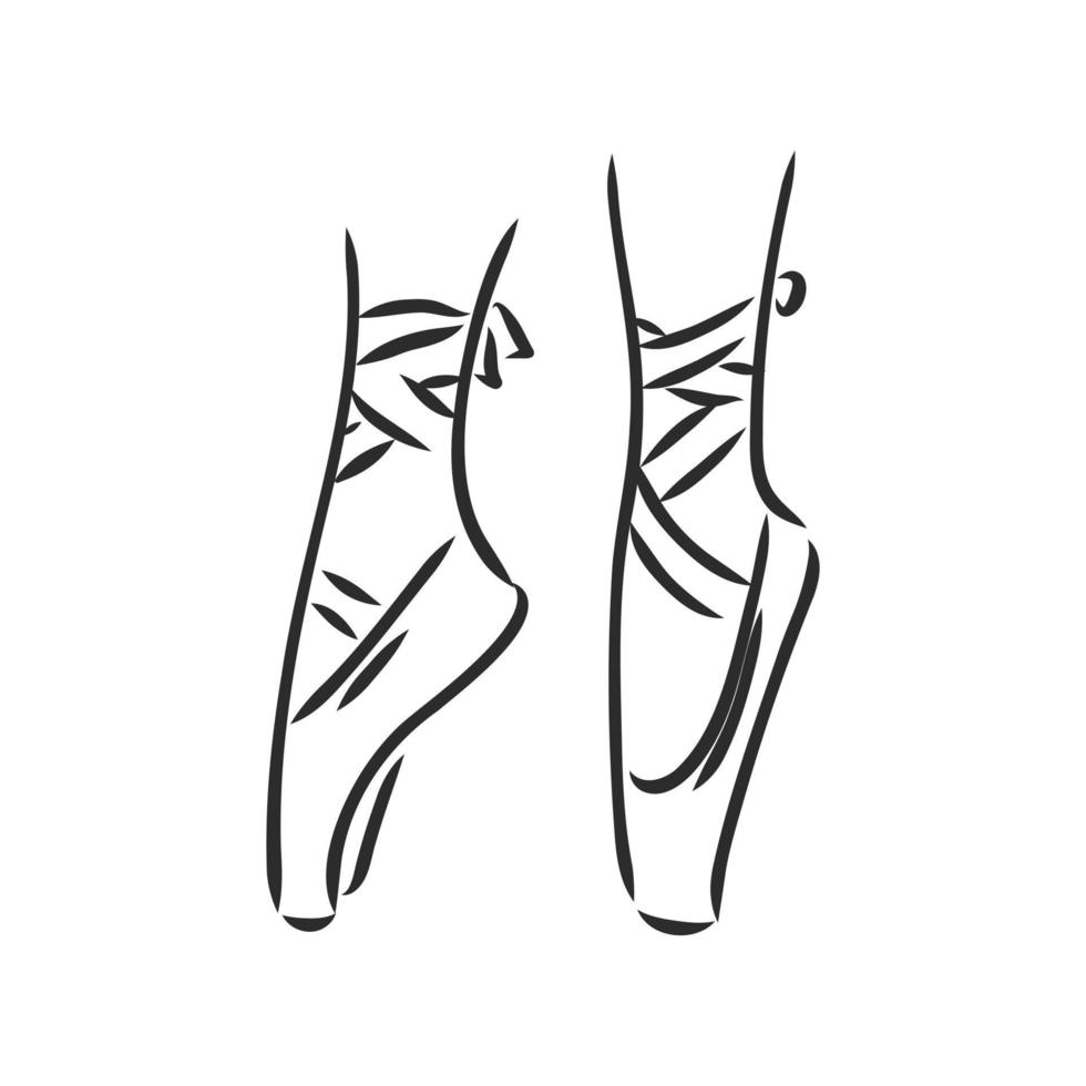 pointe shoes vector sketch
