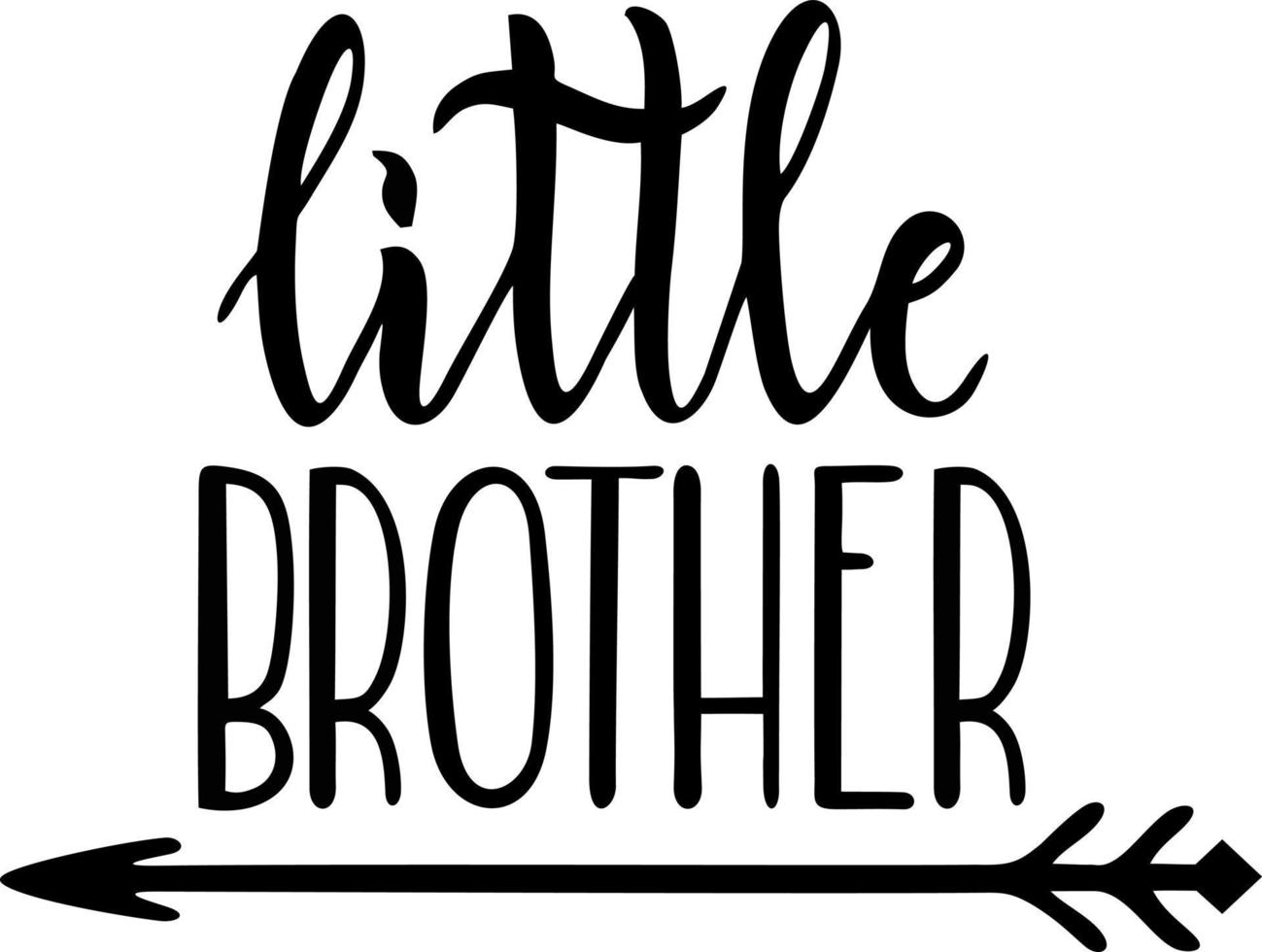 Little brother. Lettering for babies clothes, t-shirts and nursery decorations. Lettering. Brush calligraphy vector