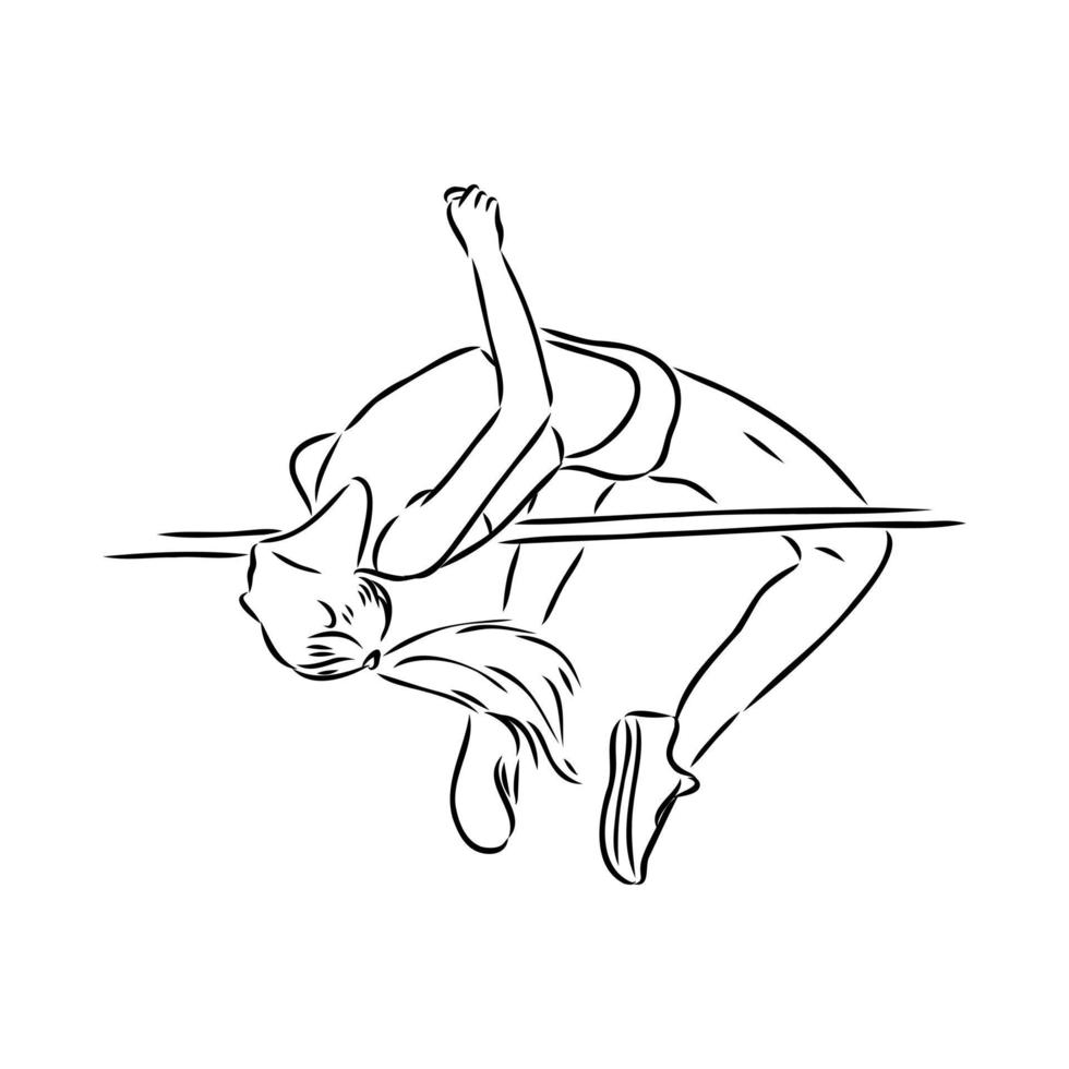 high jump vector sketch