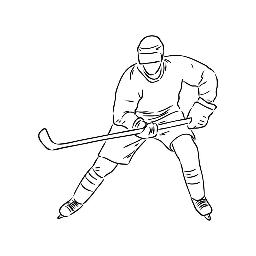 bosquejo del vector del jugador de hockey