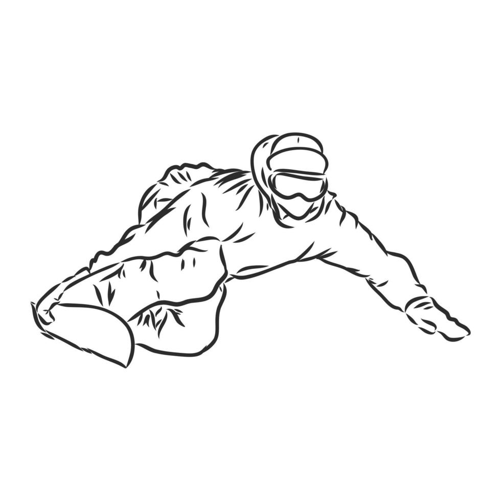 snowboarding vector sketch