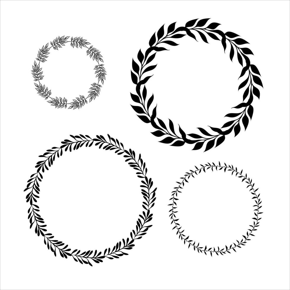 round flower frame vector sketch