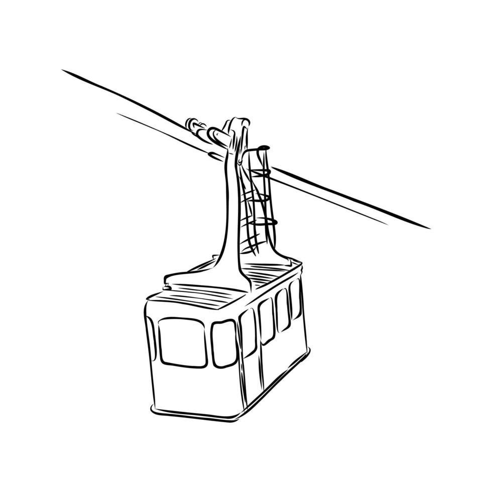 bosquejo del vector del teleférico