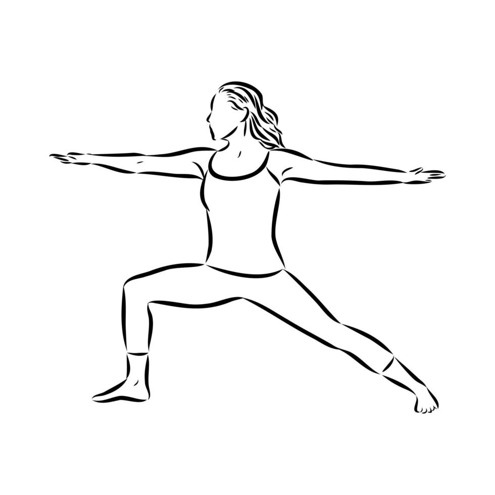 yoga pose vector sketch