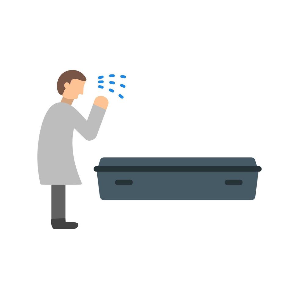 Crying over Dead Body Flat Color Icon vector