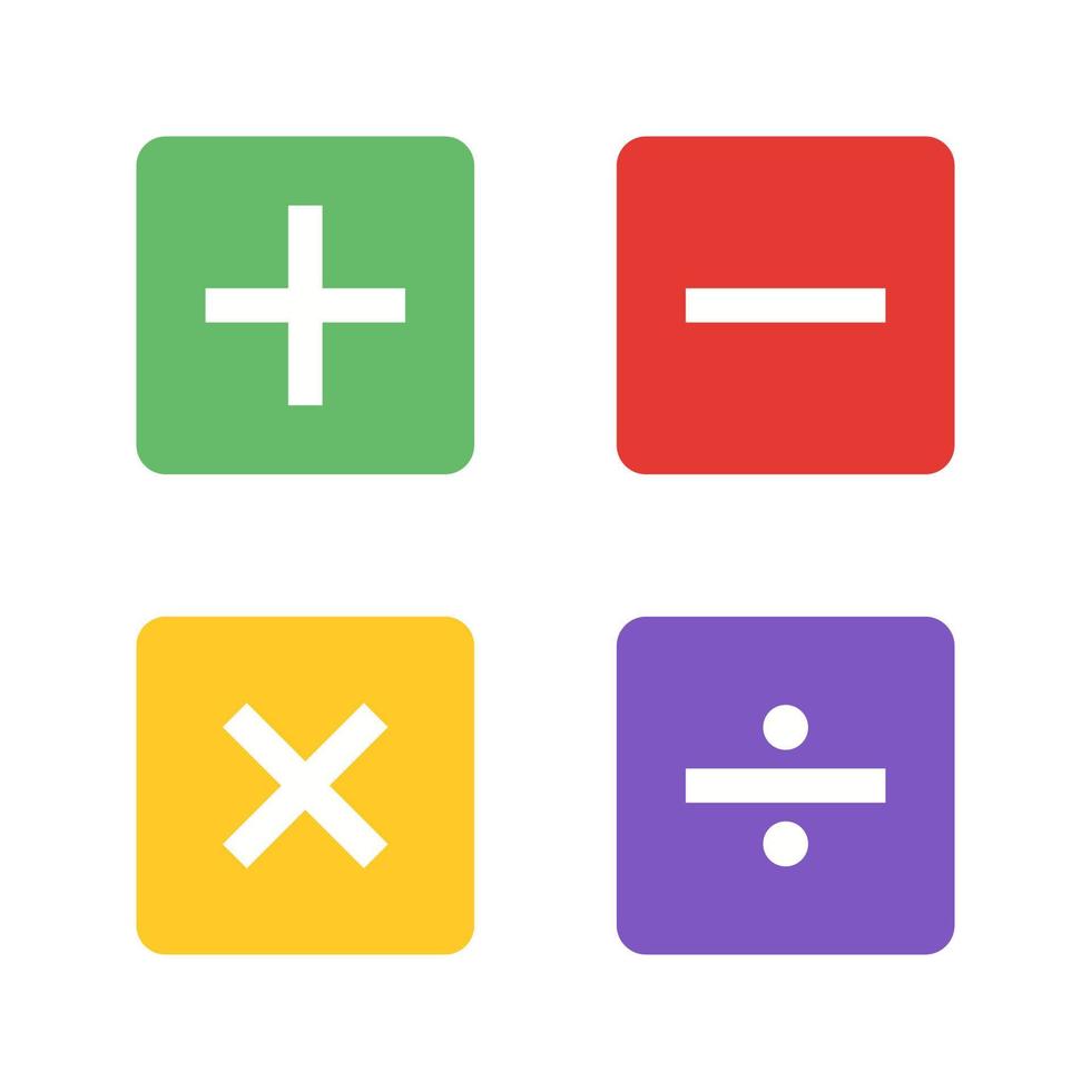 Math Symbols II Flat Color Icon vector