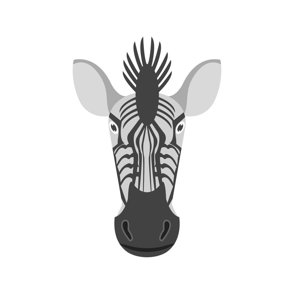 Zebra Face Flat Color Icon vector