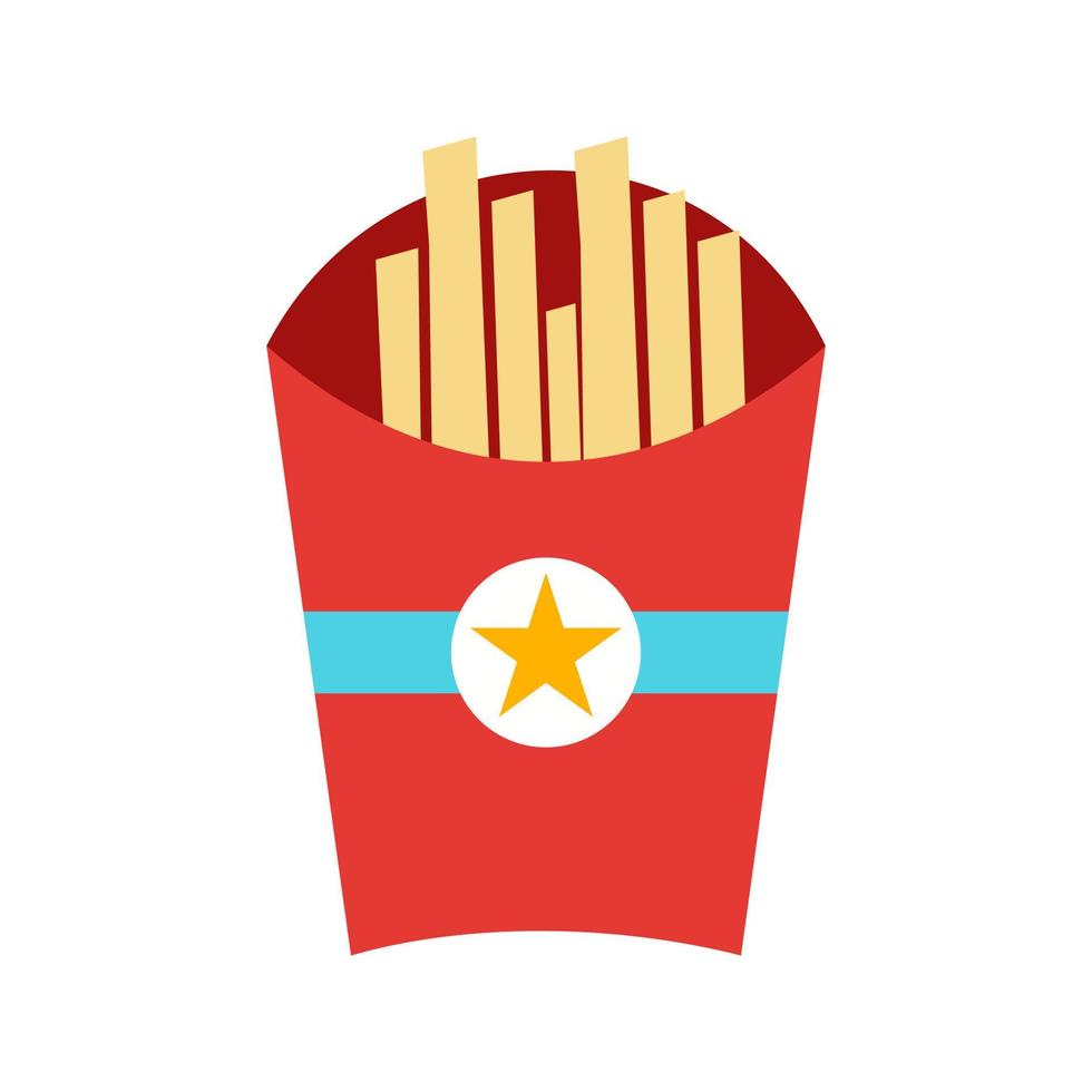 papas fritas icono de color plano vector