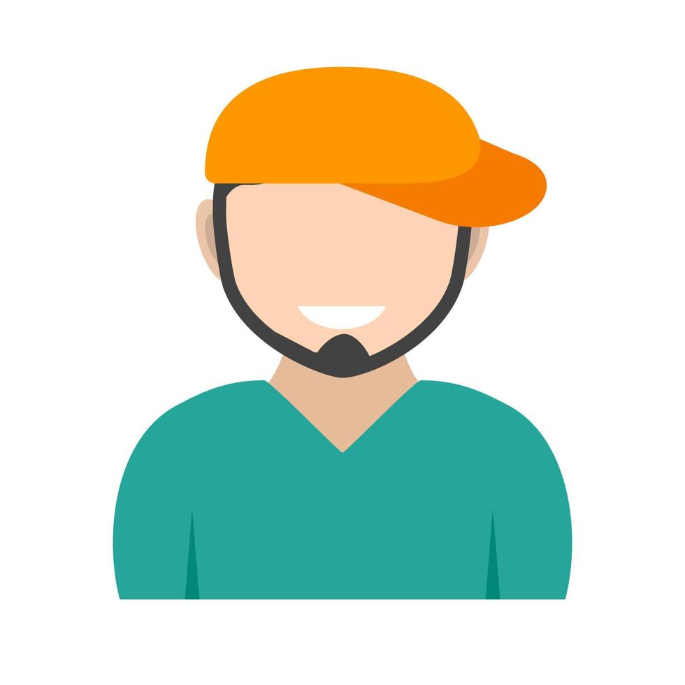 Boy in Chin Strap Flat Color Icon vector