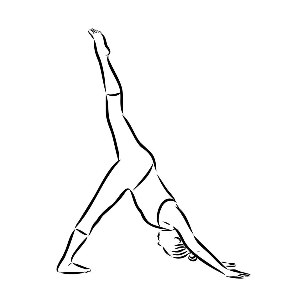 bosquejo del vector de la pose de yoga