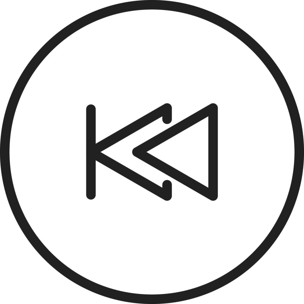 Fast Rewind Line Icon vector