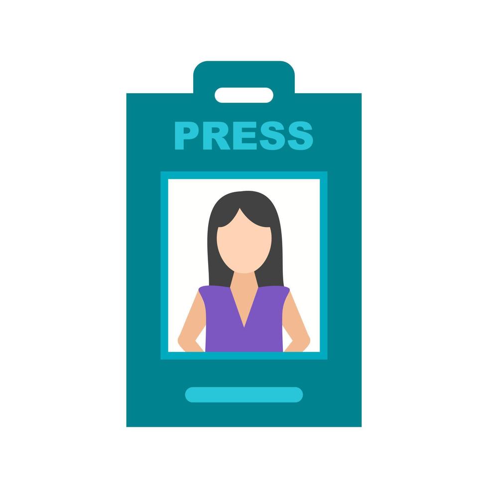 Female ID Flat Color Icon vector