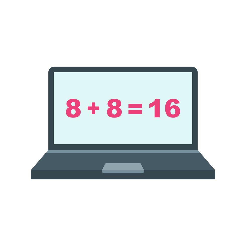 Online Calculation Flat Color Icon vector