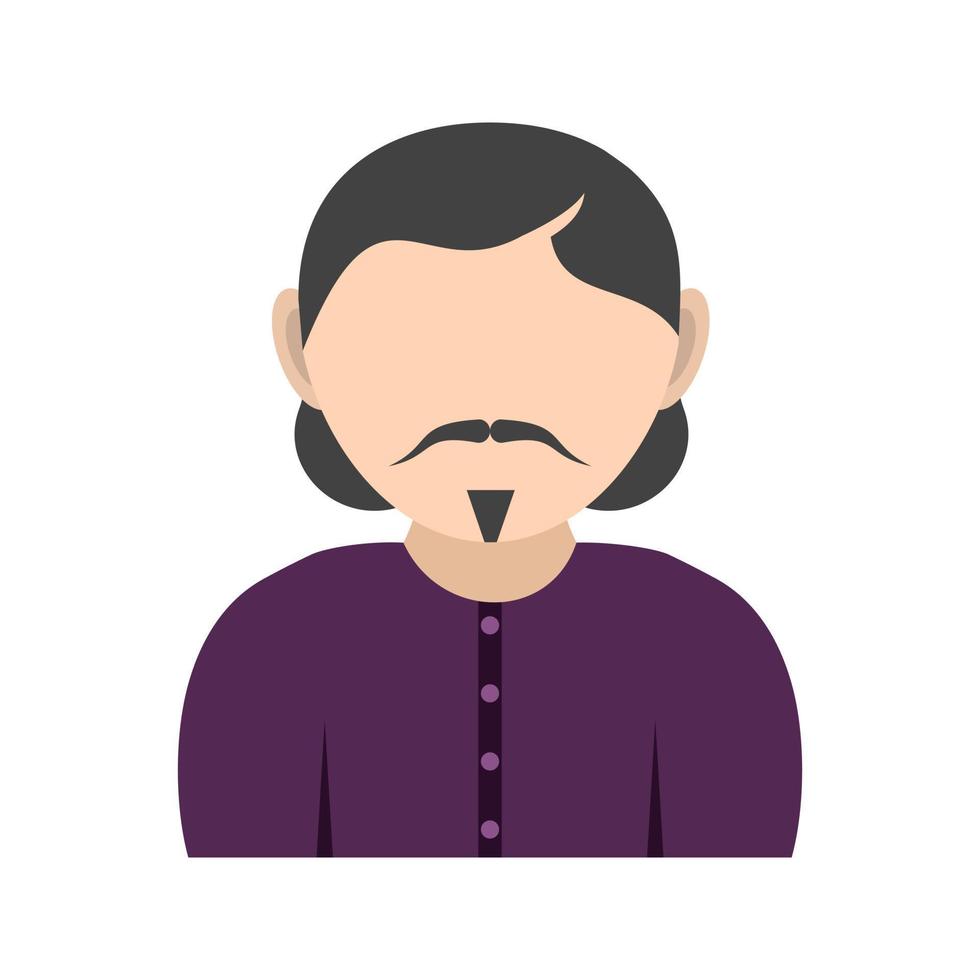 Man in Goatee Flat Color Icon vector