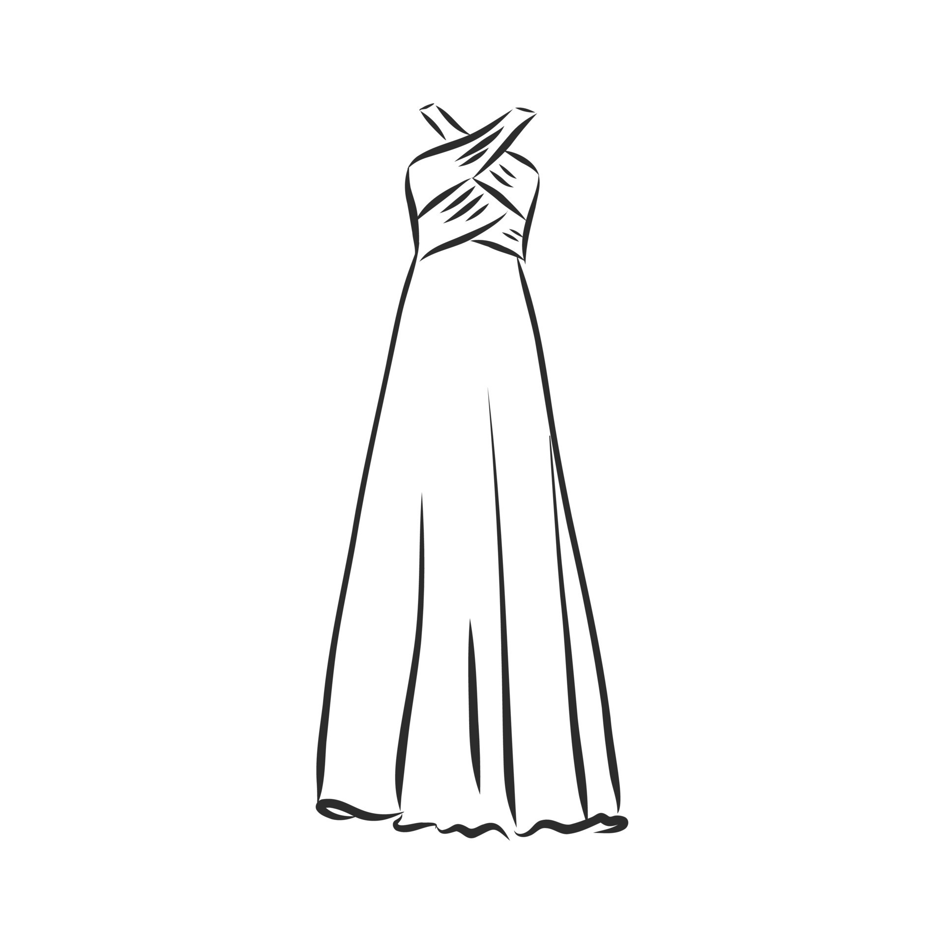 dress vector sketch 7315008 Vector Art at Vecteezy