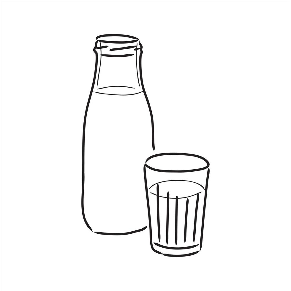 pack of milk vector sketch