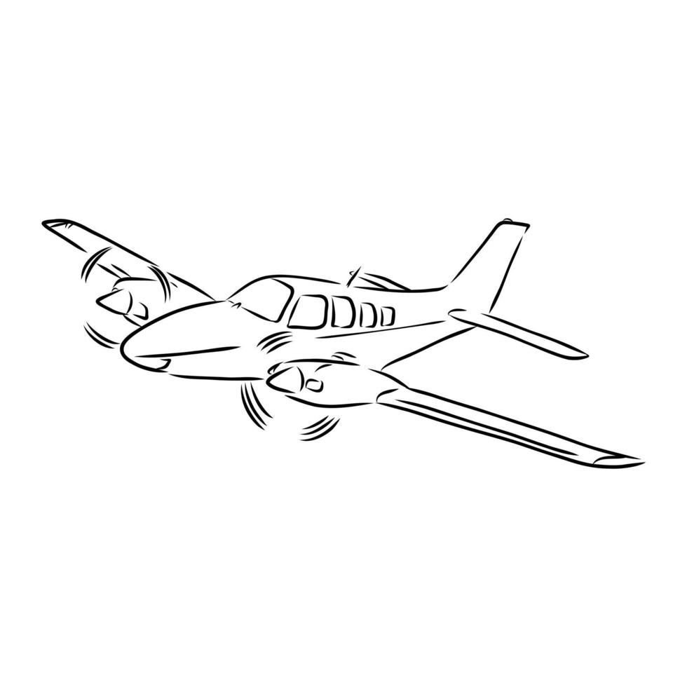 boceto vectorial de aviones de motor ligero vector