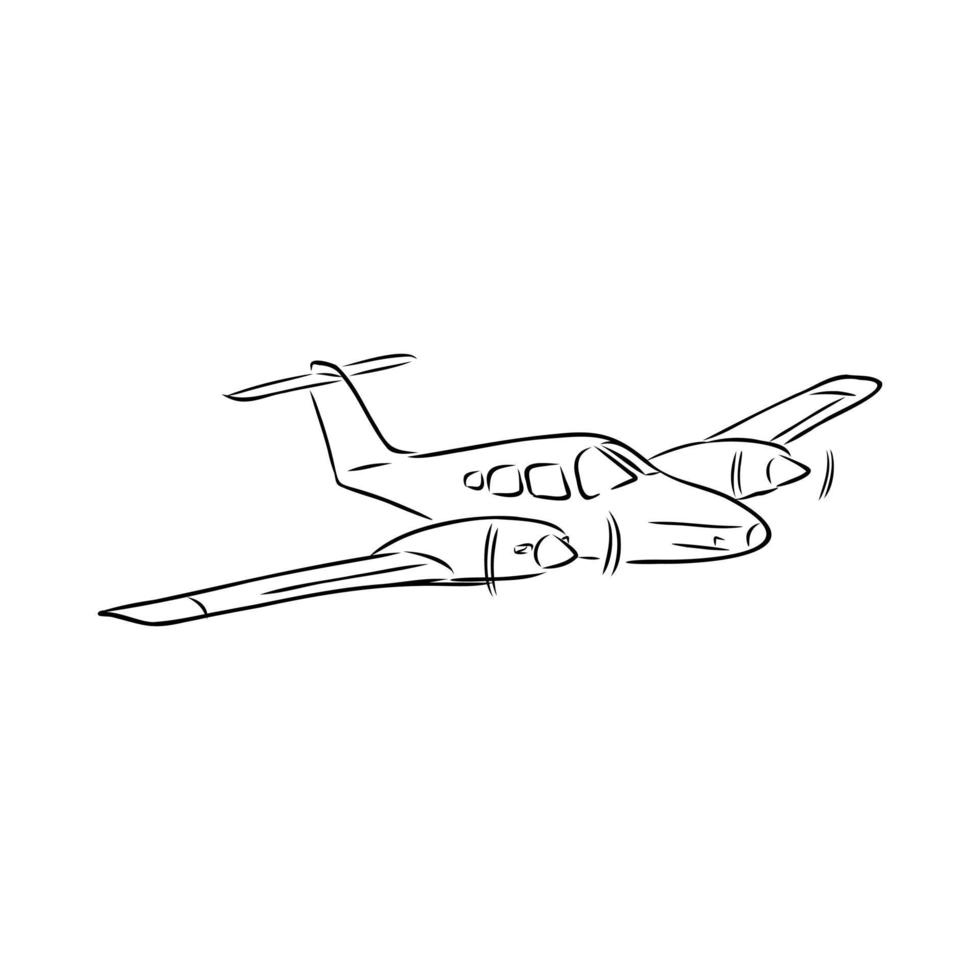 boceto vectorial de aviones de motor ligero vector