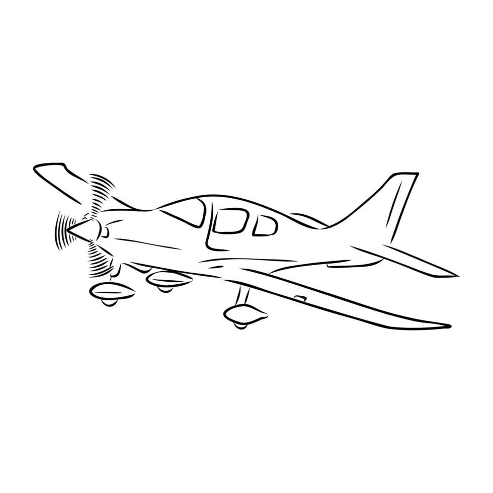 boceto vectorial de aviones de motor ligero vector