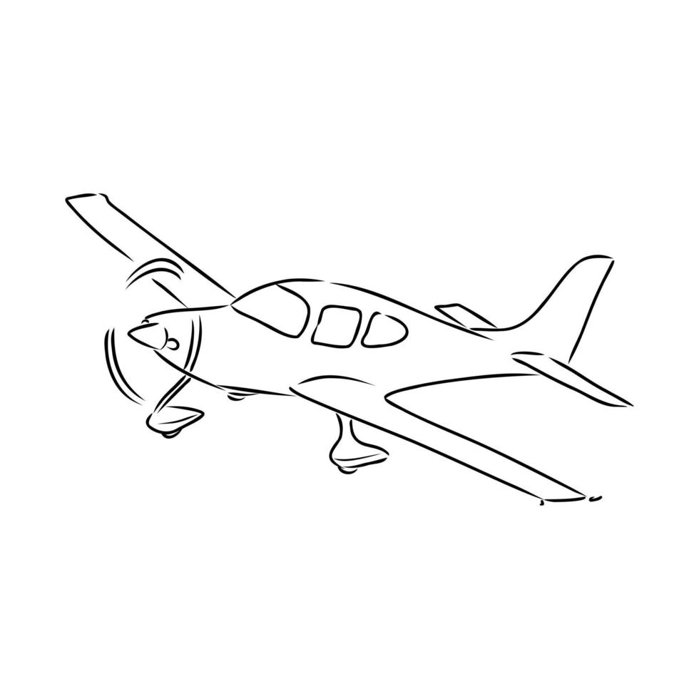 boceto vectorial de aviones de motor ligero vector