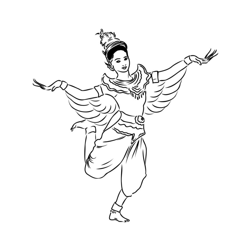 thai dance vector sketch