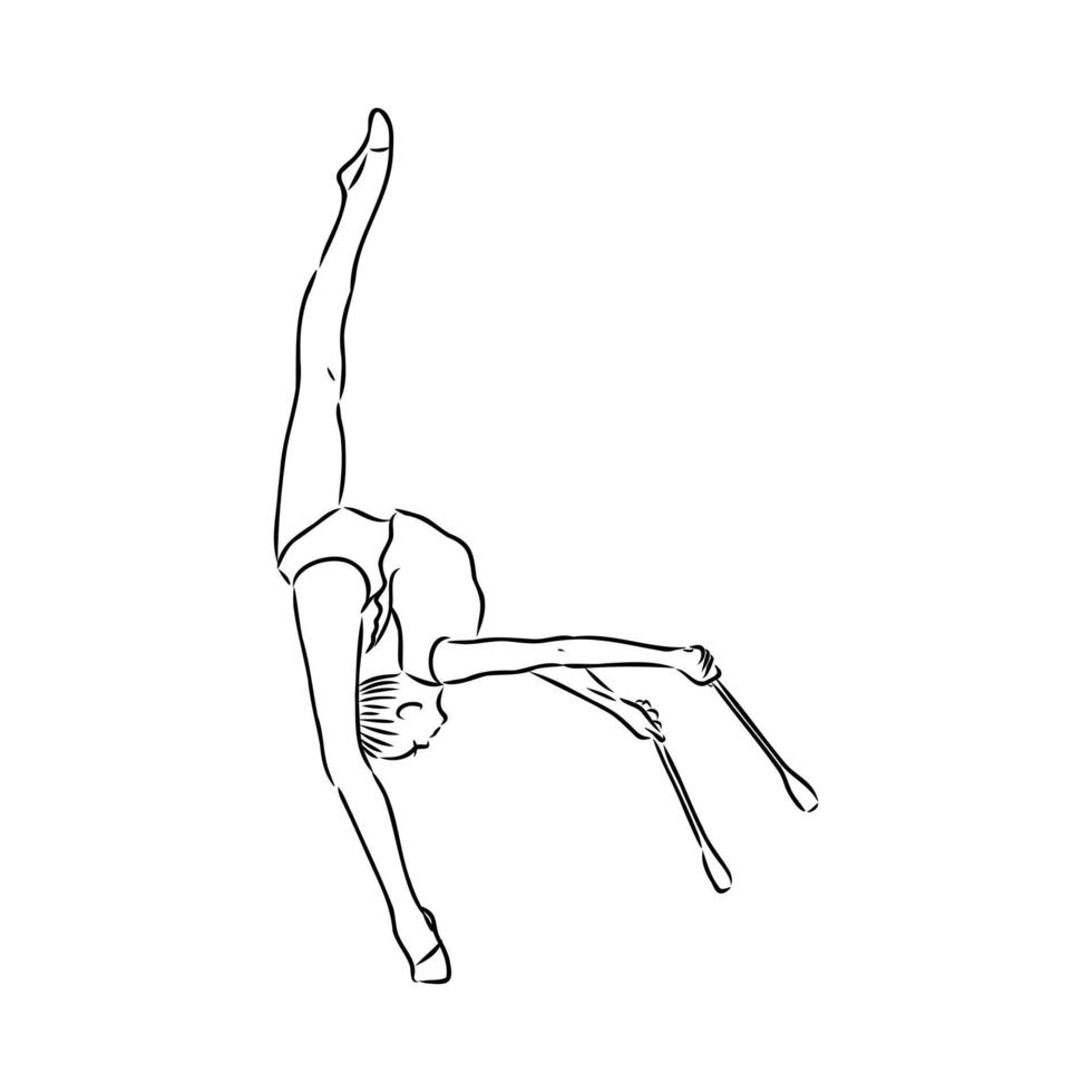 artistic gymnastics vector sketch