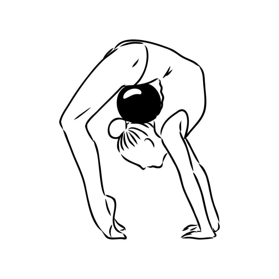 artistic gymnastics vector sketch