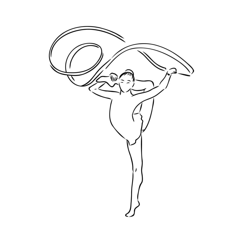 artistic gymnastics vector sketch
