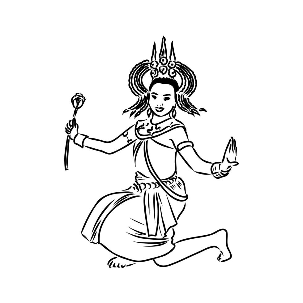 thai dance vector sketch