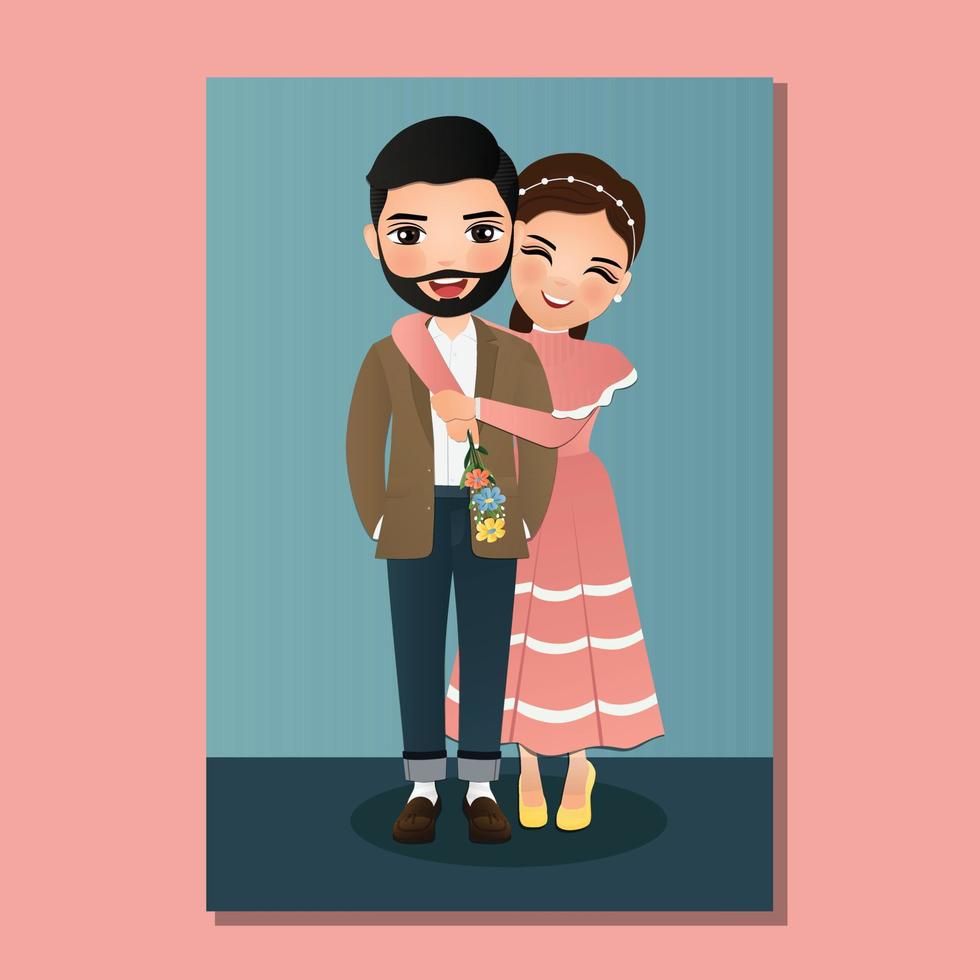 Cute couple cartoon character for Love valentines day concept 7315143  Vector Art at Vecteezy
