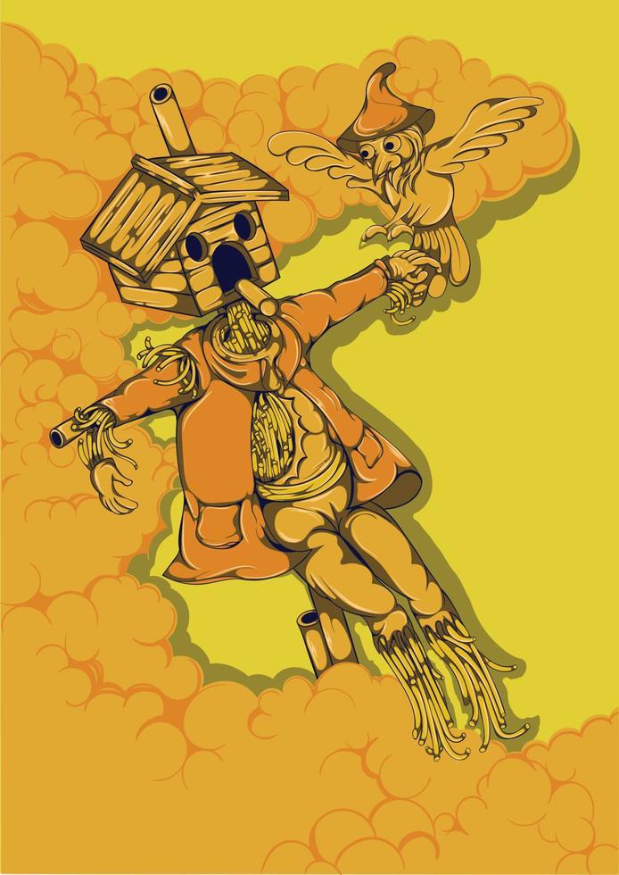 SCARECROW FLYING CLOUD vector