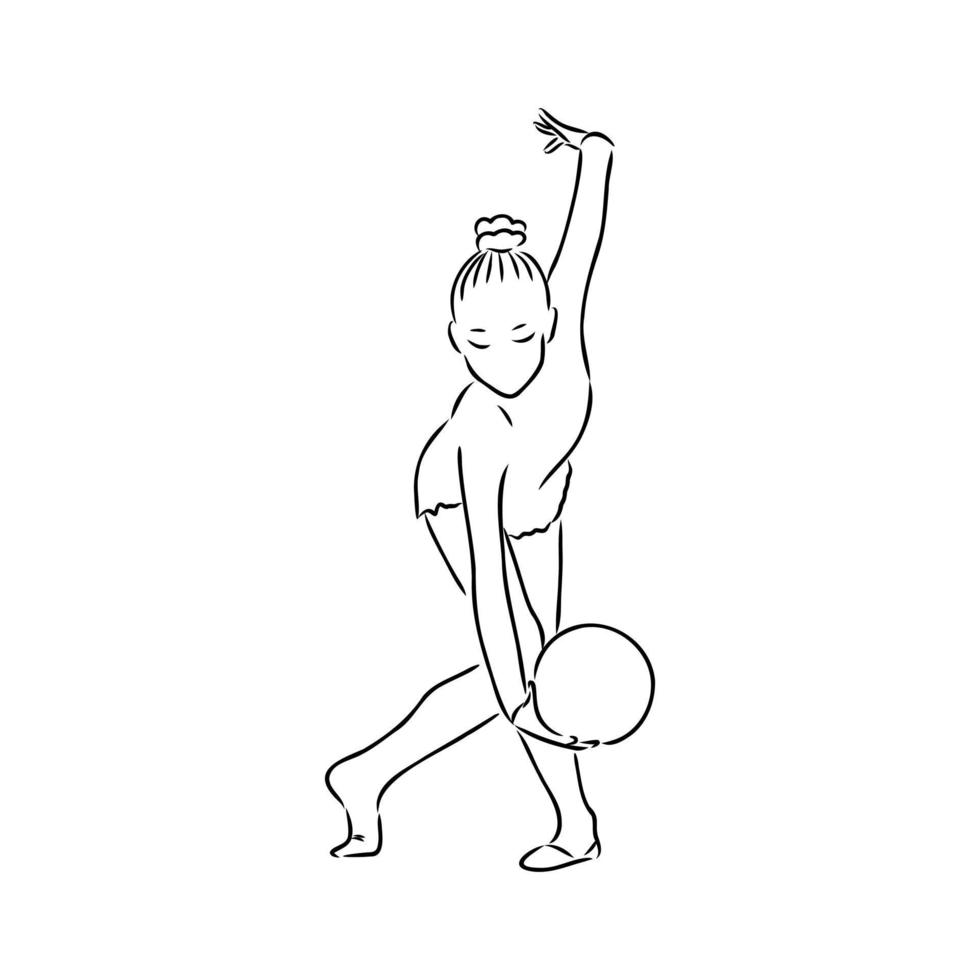 artistic gymnastics vector sketch