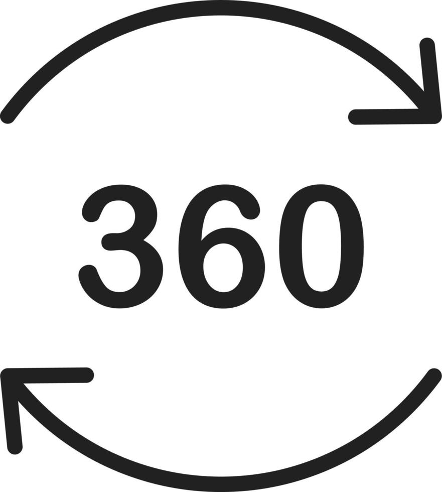 icono de línea 360 vector