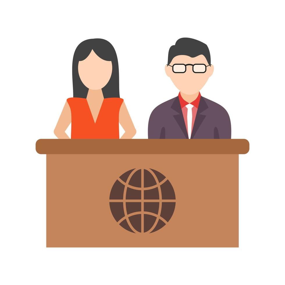 Anchors on News Desk Flat Color Icon vector