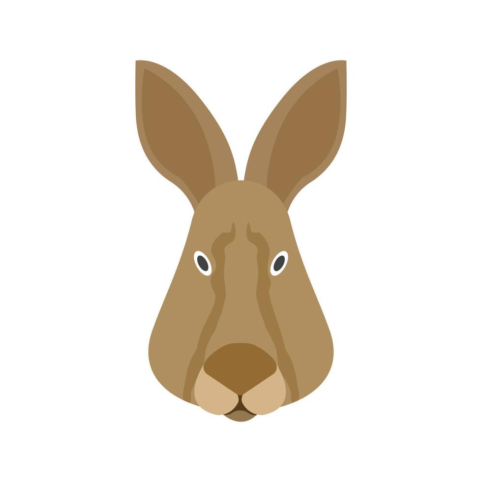 icono de color plano de cara de conejo vector