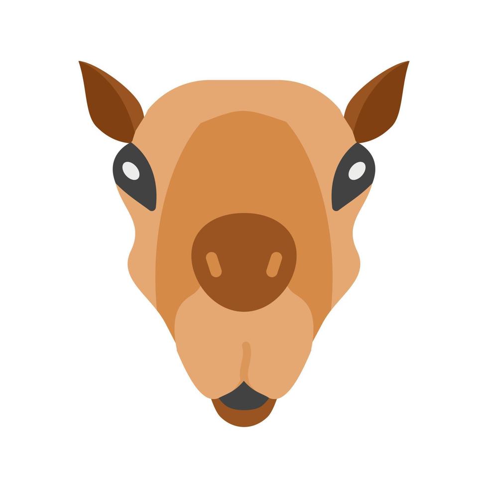 icono de color plano de cara de camello vector