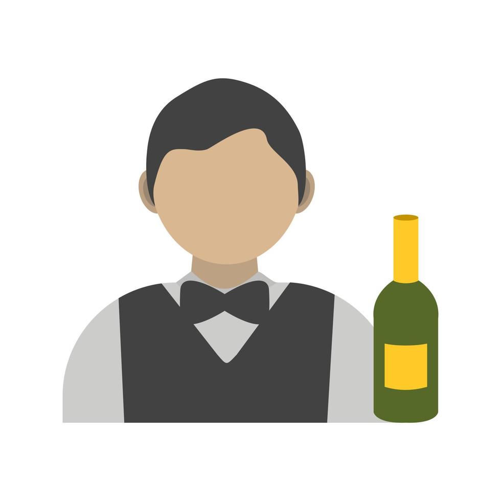 icono de color plano barman vector