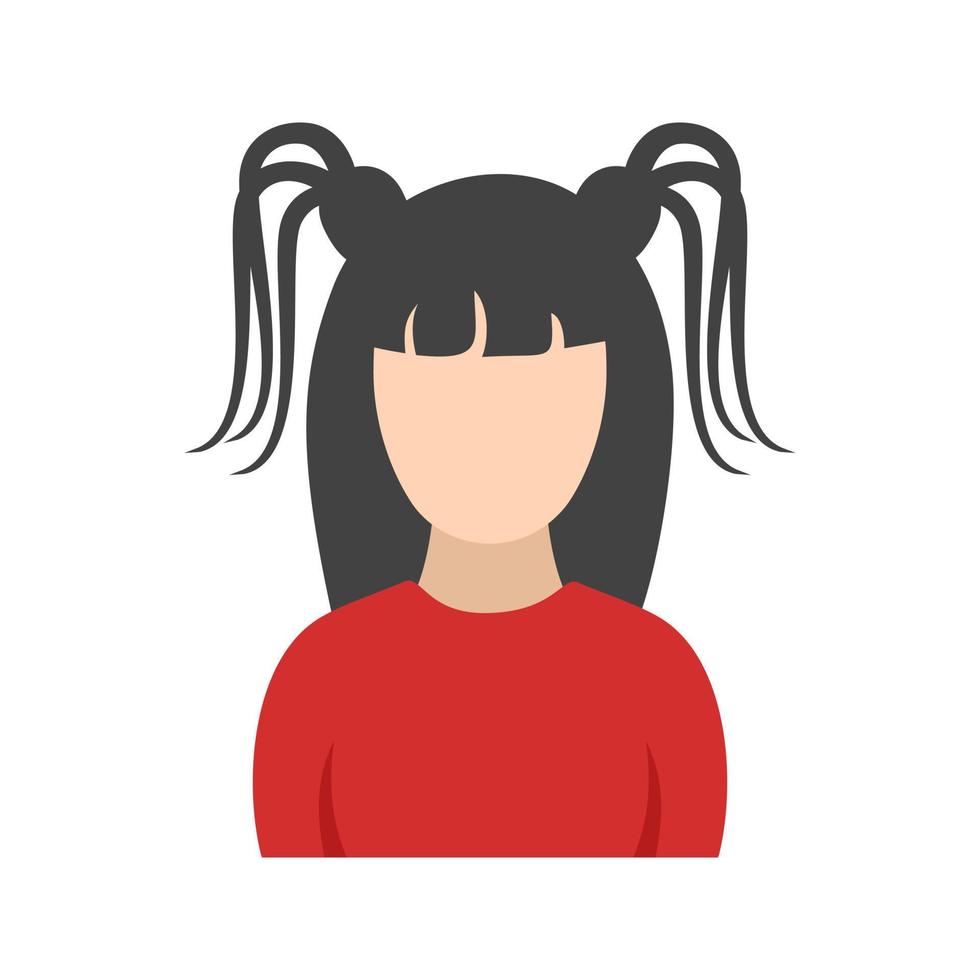 Gothic Girl Flat Color Icon vector