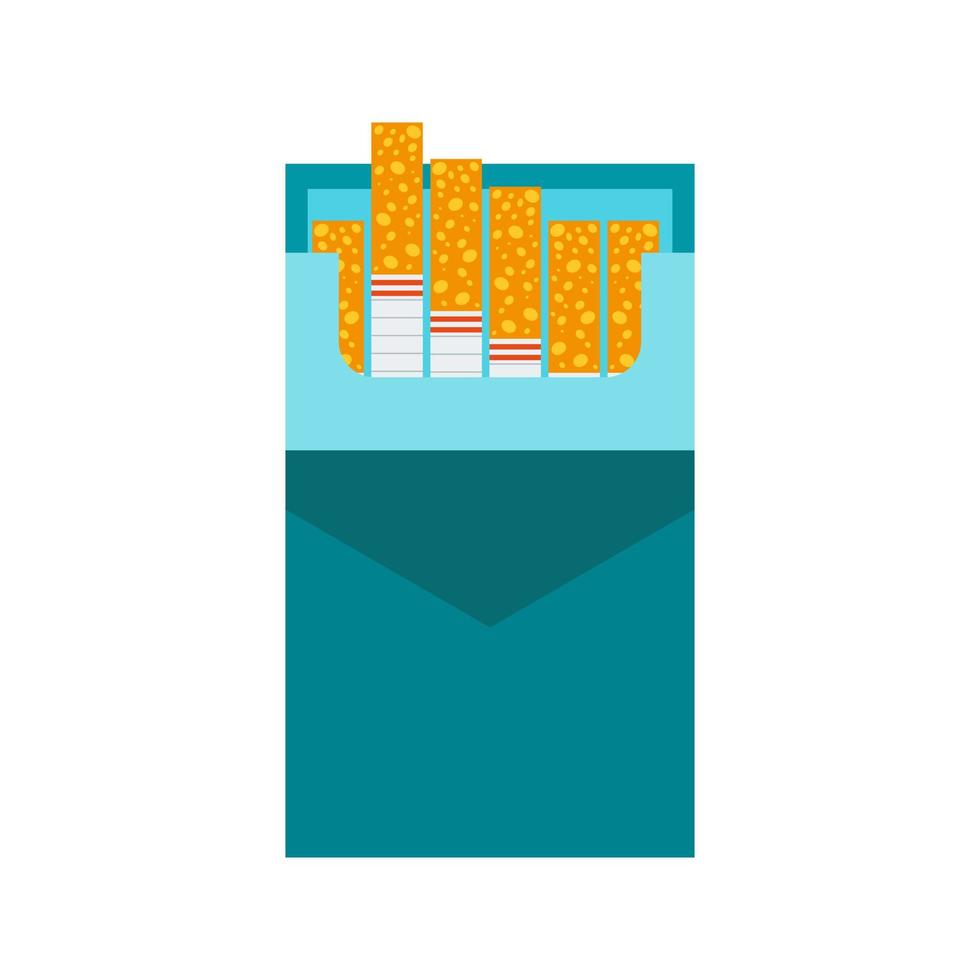 Packet of Cigarettes Flat Color Icon vector