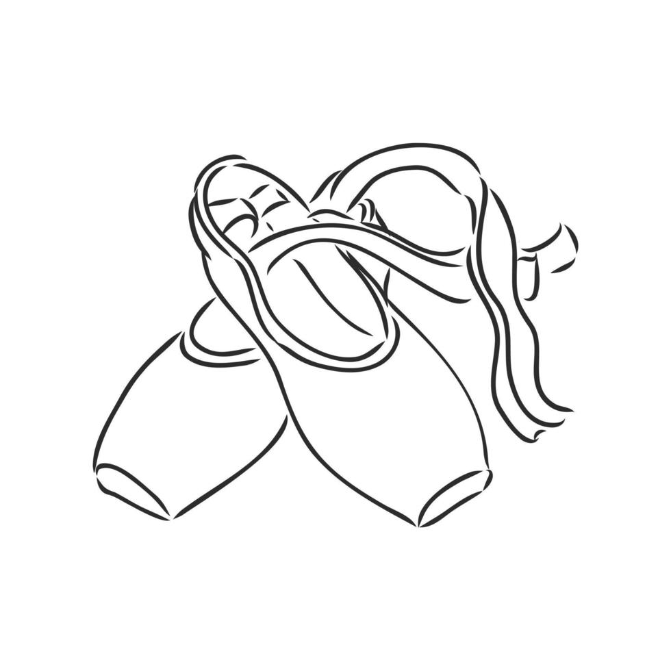 pointe shoes vector sketch