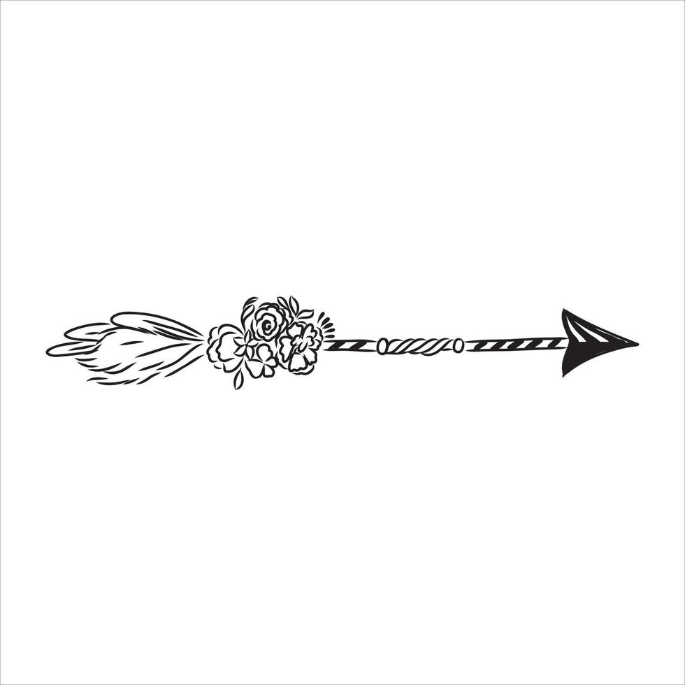 boho arrow vector sketch