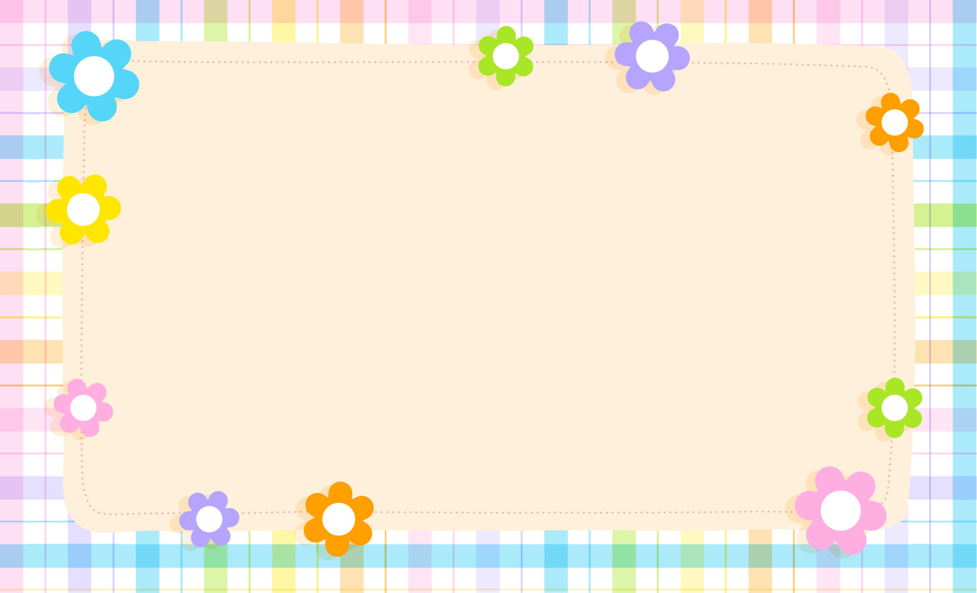 Cute Ornament Element Rainbow Pastel Daisy Flower Plaid Gingham Pattern ...