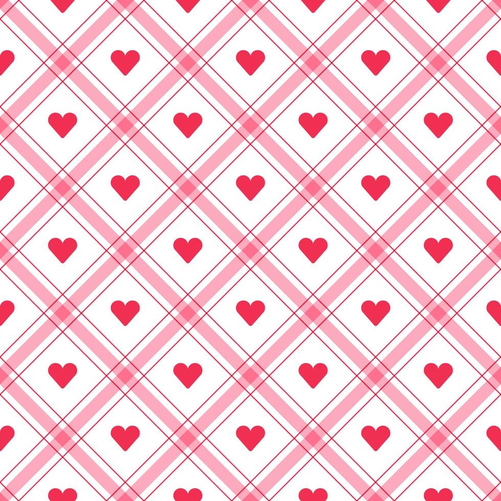 cuco corazón amor solidario día de san valentín elemento rojo rosa diagonal  raya rayado raya inclinar a cuadros tartán búfalo scott guinga modelo plaza  fondo vector dibujos animados ilustración mantel 7315419 Vector