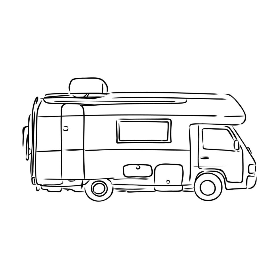 camper vector sketch