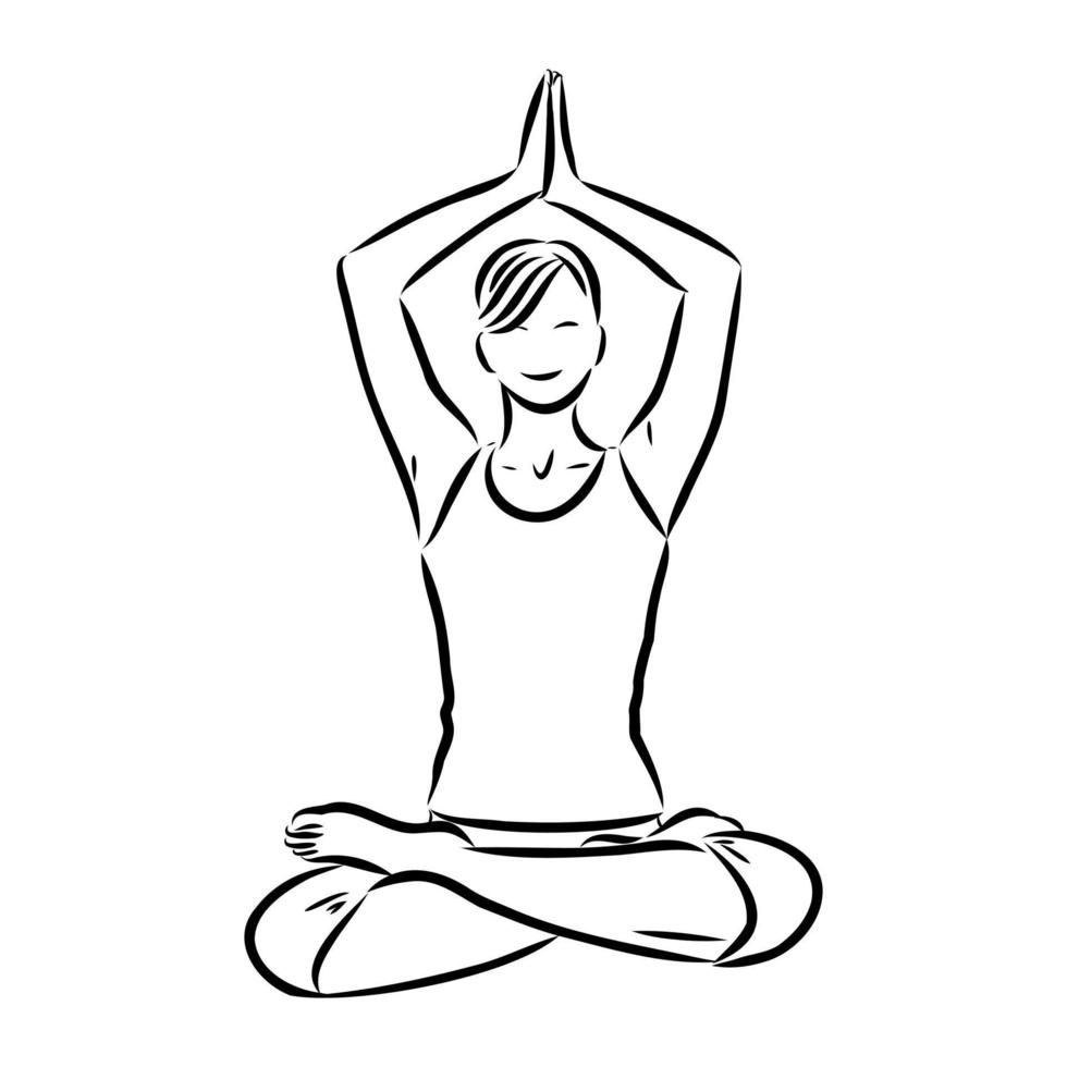 bosquejo del vector de la pose de yoga